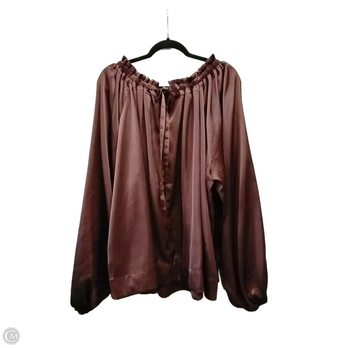 Blouse Long Sleeve By H&m In Brown, Size: Xxl