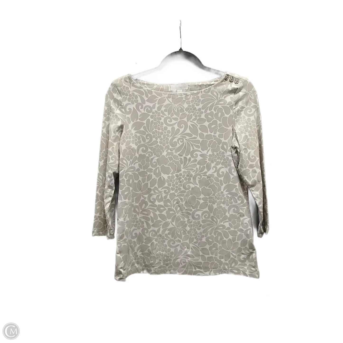 Top 3/4 Sleeve By Charter Club In Floral Print, Size: S
