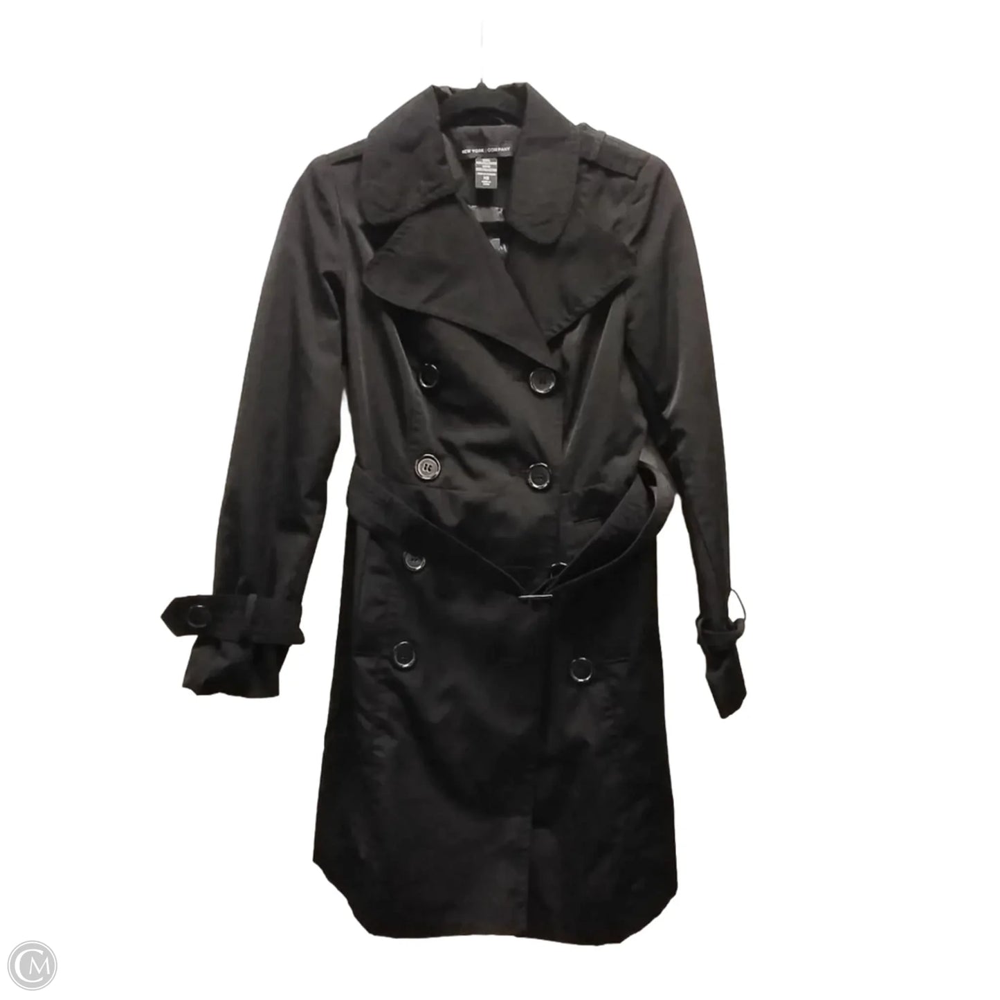 Coat Trench Coat By New York And Co In Black, Size: Xs