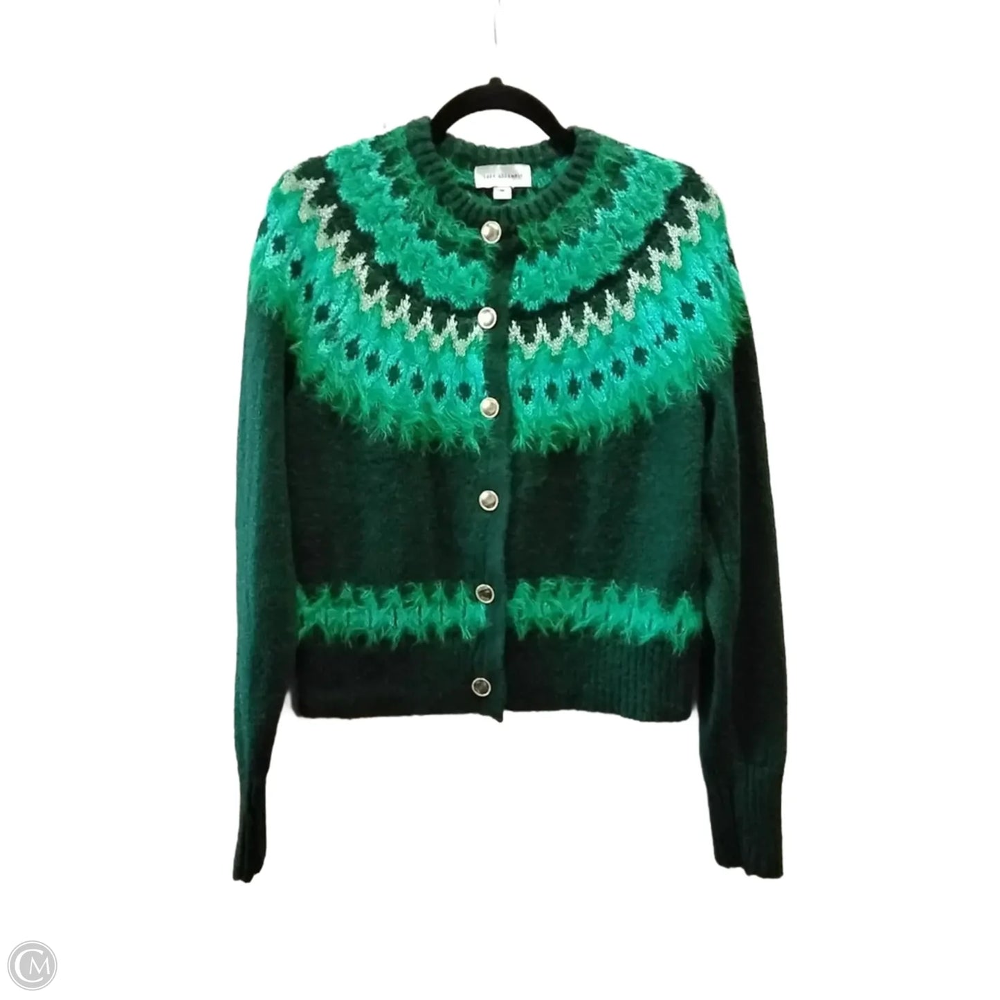 Cardigan By Free Assembly In Green, Size: M