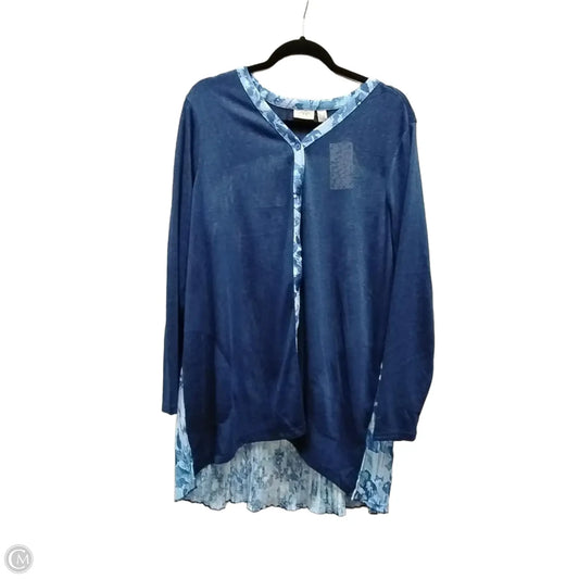 Top Long Sleeve By Logo In Blue, Size: 1x