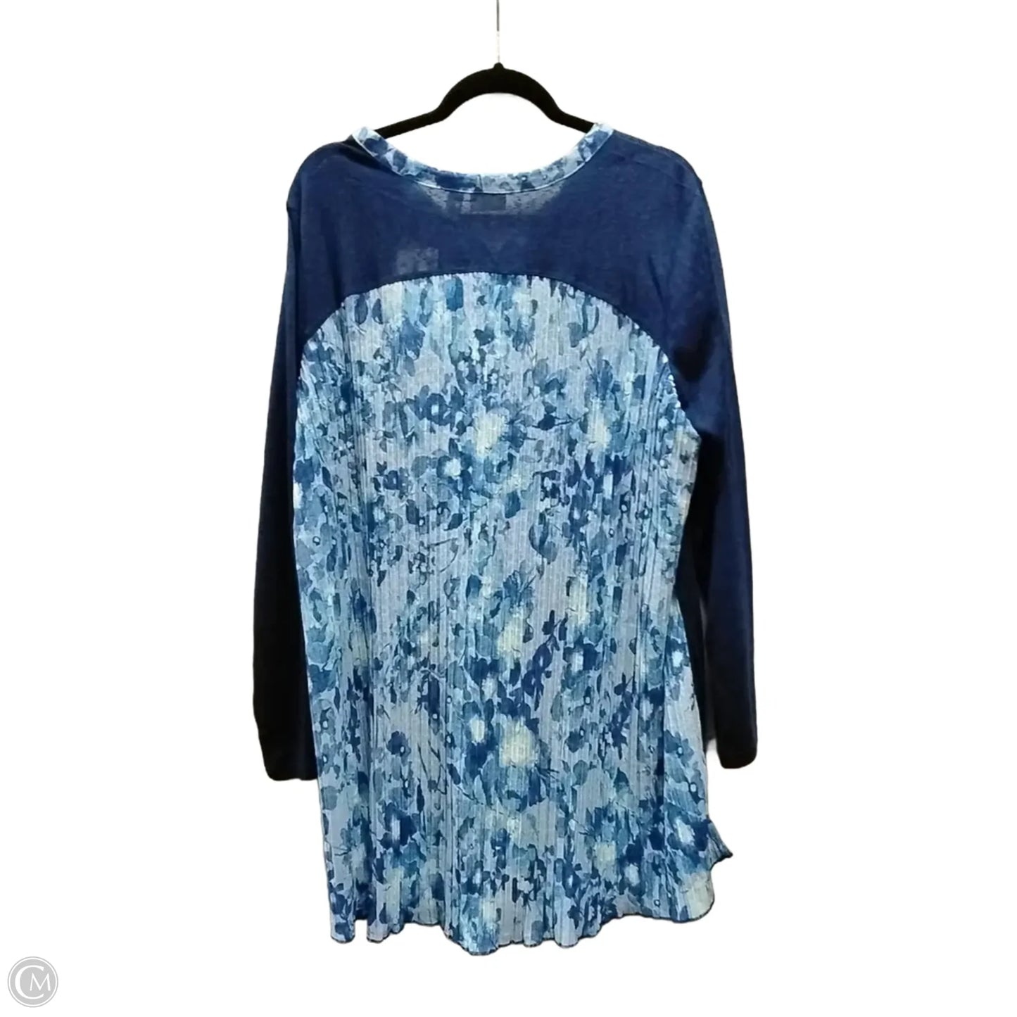 Top Long Sleeve By Logo In Blue, Size: 1x