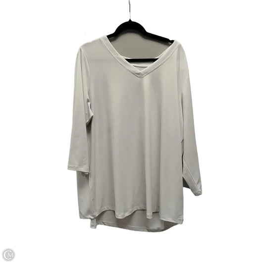 Top Long Sleeve By Susan Graver In White, Size: 2x
