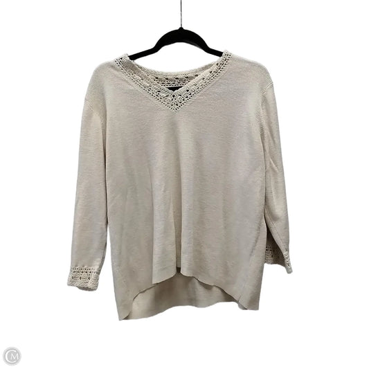 Top Long Sleeve By Sag Harbor In Cream, Size: 1x