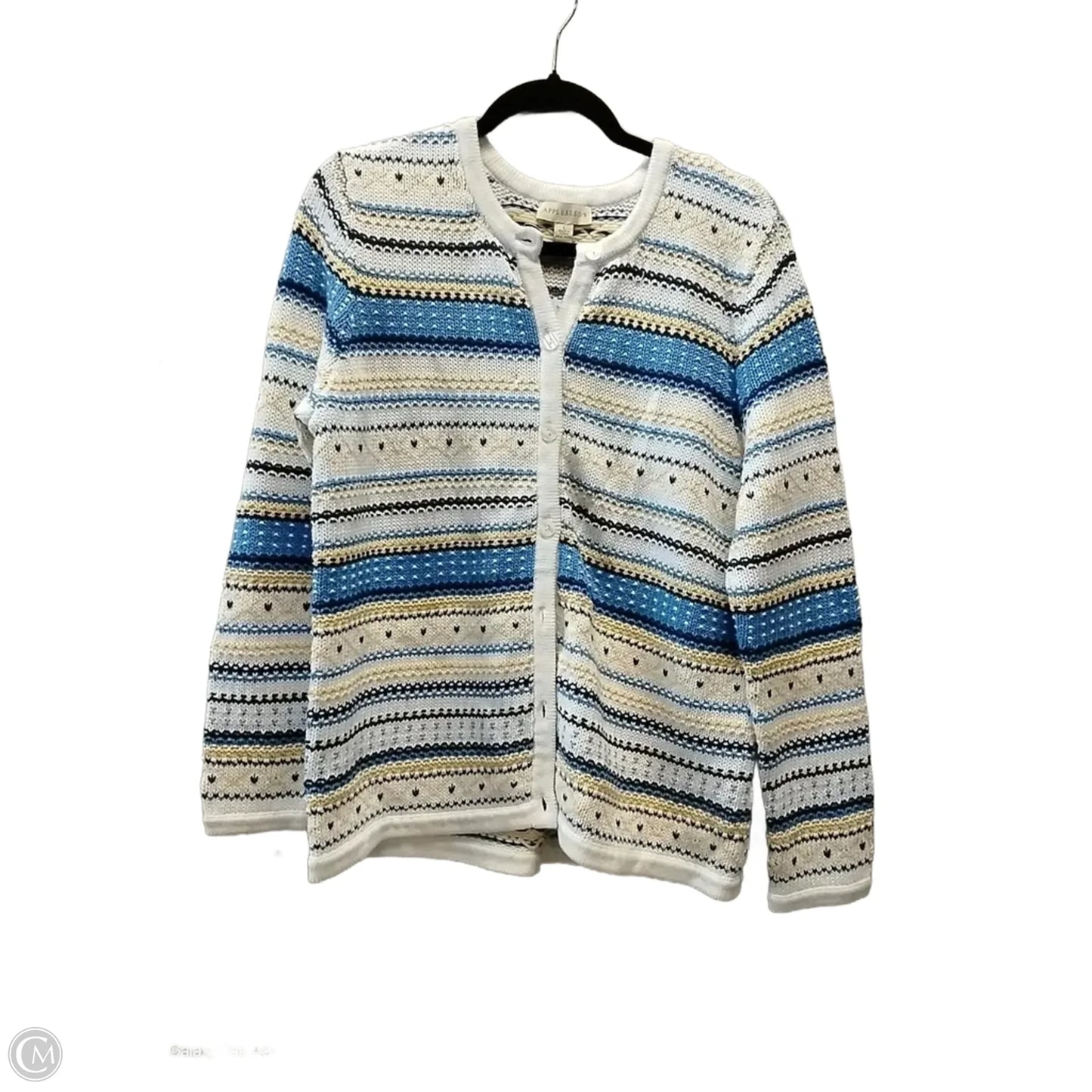 Cardigan By Appleseeds In Striped Pattern, Size: L
