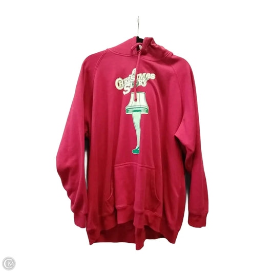 Sweatshirt Hoodie By Clothes Mentor In Red, Size: L