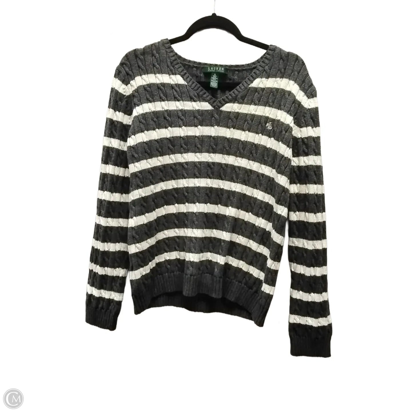 Sweater By Lauren By Ralph Lauren In Striped Pattern, Size: Xl