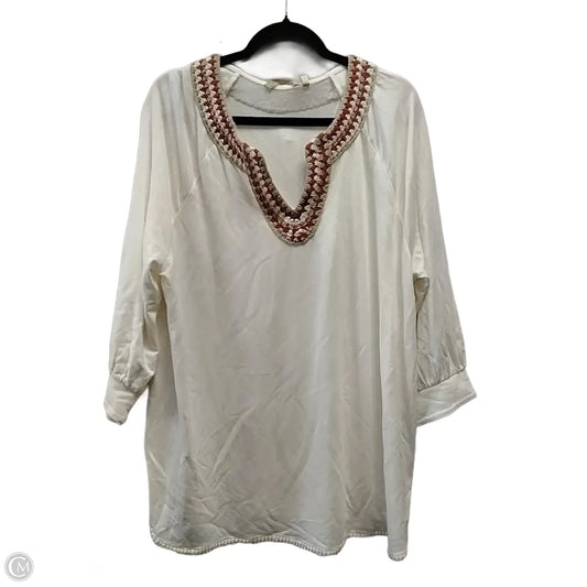 Top Long Sleeve By Soft Surroundings In Cream, Size: 2x