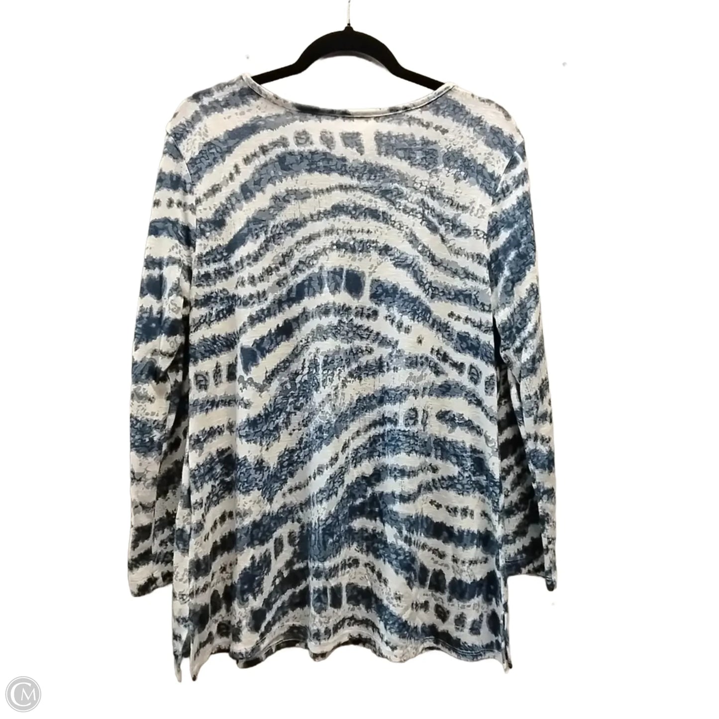 Top 3/4 Sleeve By Belle + Sky In Striped Pattern, Size: L