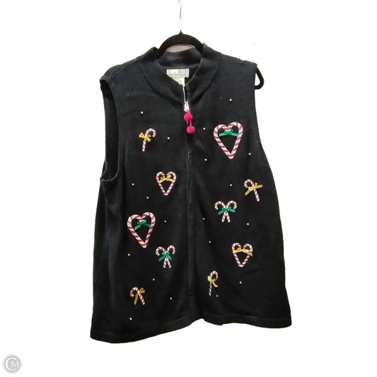 Vest Sweater By Nouveau In Black, Size: 3x