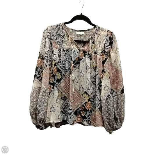Blouse Long Sleeve By Maurices In Multi-colored, Size: M