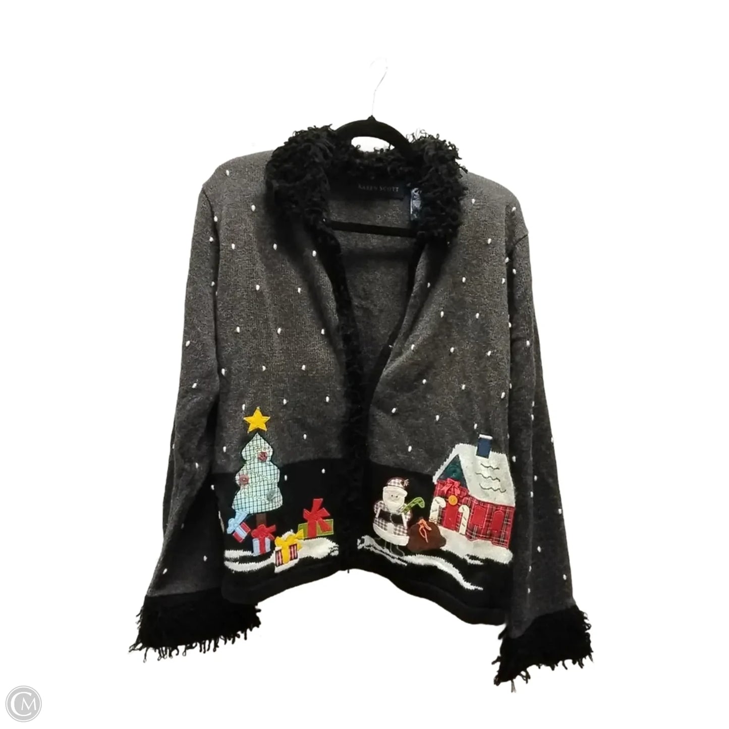 Cardigan By Karen Scott In Grey, Size: M