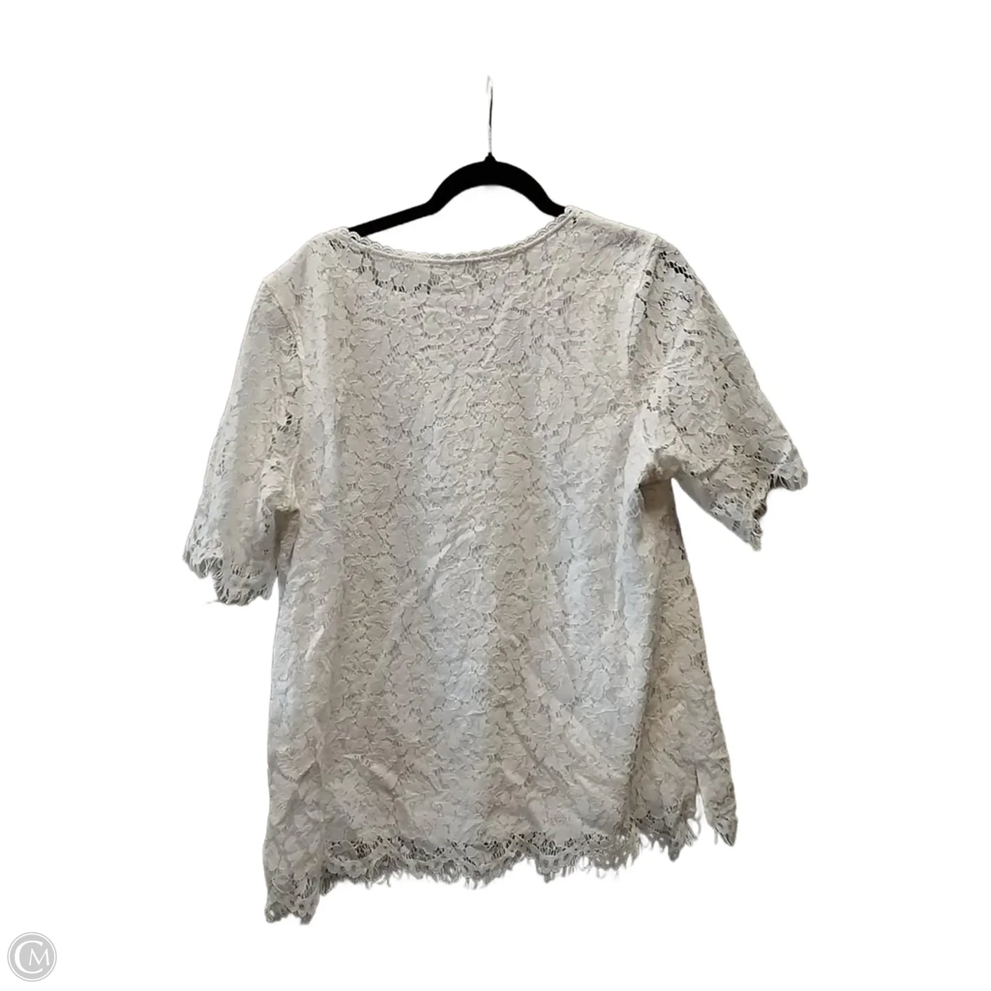 Top Short Sleeve By Isaac Mizrahi Live Qvc In White, Size: L