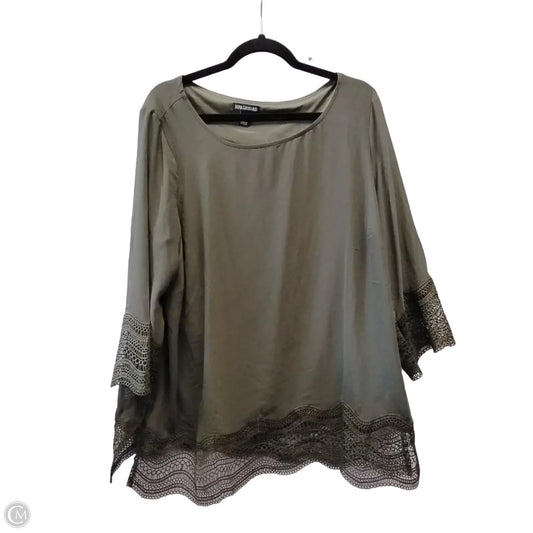 Top Long Sleeve By Nina Leonard In Green, Size: 1x