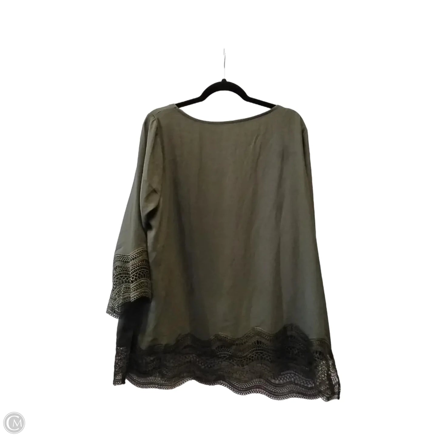 Top Long Sleeve By Nina Leonard In Green, Size: 1x