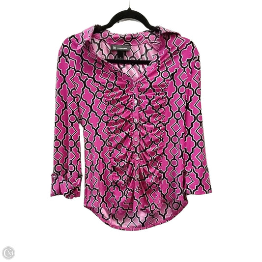 Top Long Sleeve By International Concepts In Pink, Size: M