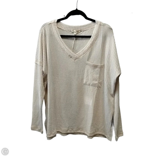 Top Long Sleeve By Reborn J In Beige, Size: Xl