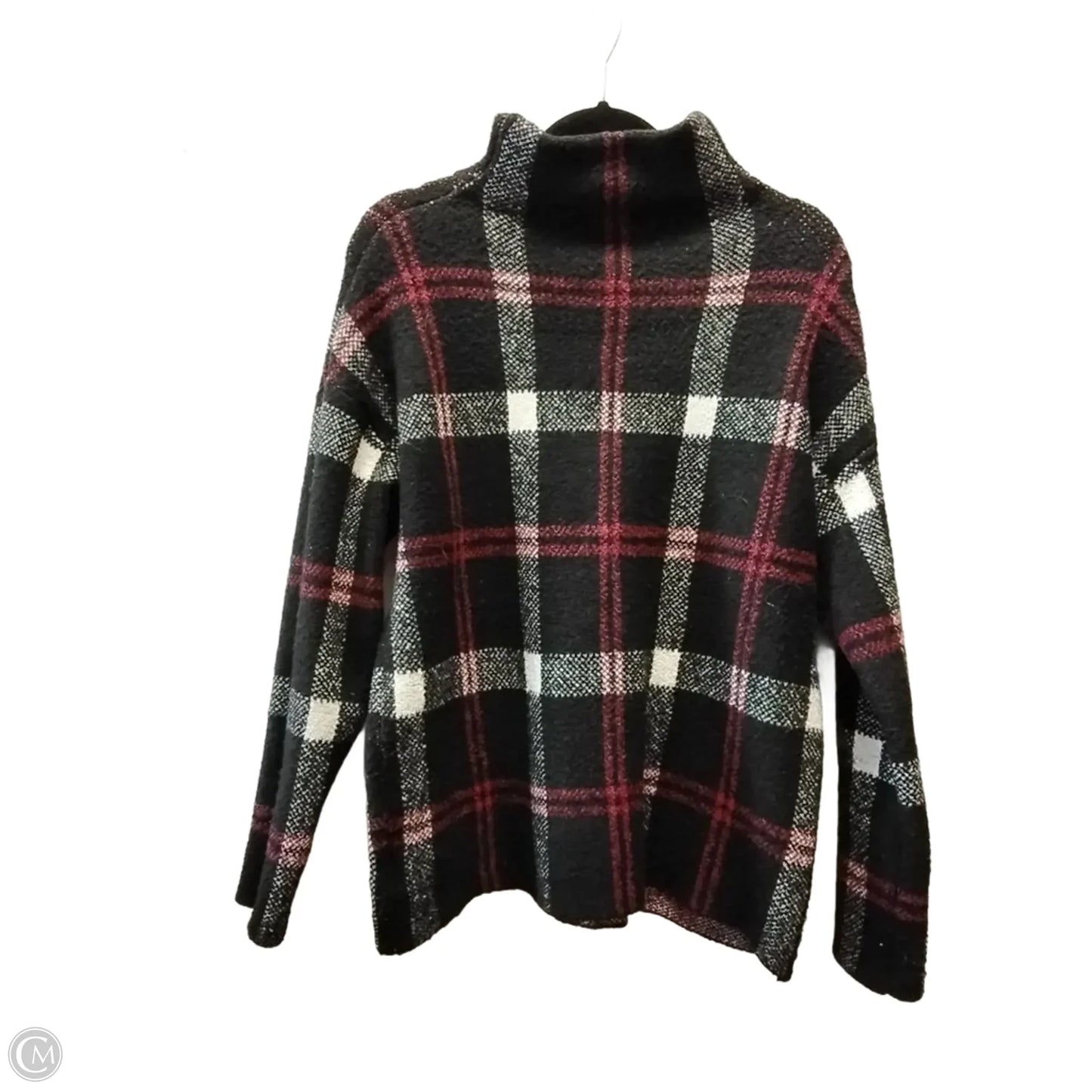 Sweater By Christian Siriano In Plaid Pattern, Size: M