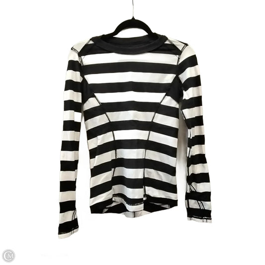 Athletic Top Long Sleeve Collar By Lululemon In Striped Pattern, Size: Xl