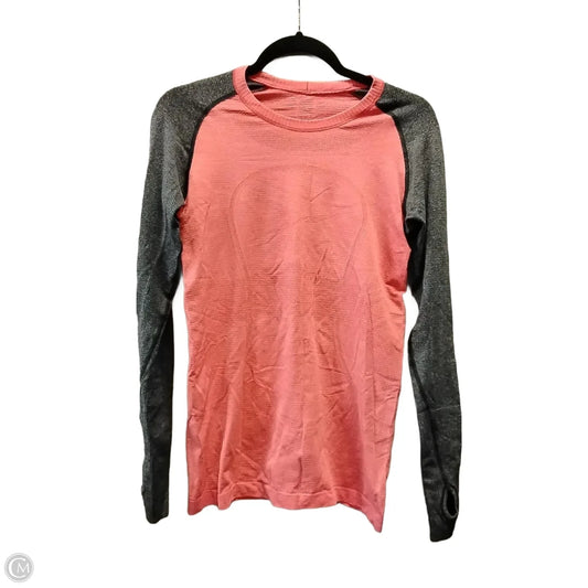 Athletic Top Long Sleeve Collar By Lululemon In Orange, Size: Xl