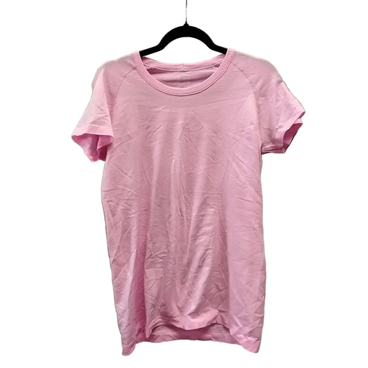 Athletic Top Short Sleeve By Lululemon In Pink, Size: 1x