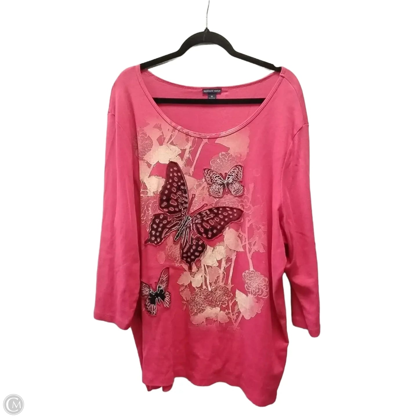 Top 3/4 Sleeve By West Bound In Red, Size: 2x