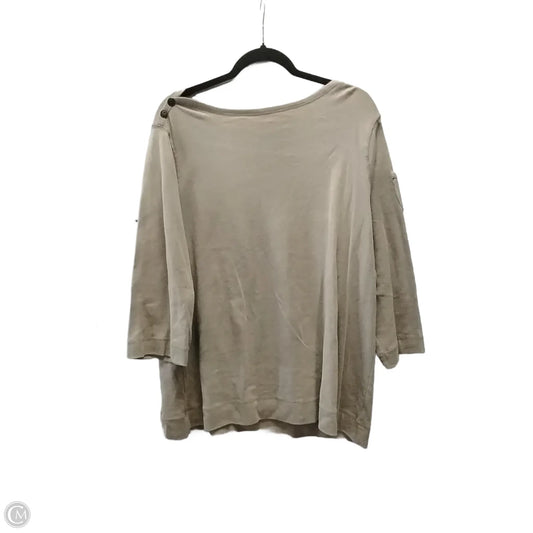Top Long Sleeve By West Bound In Brown, Size: 2x