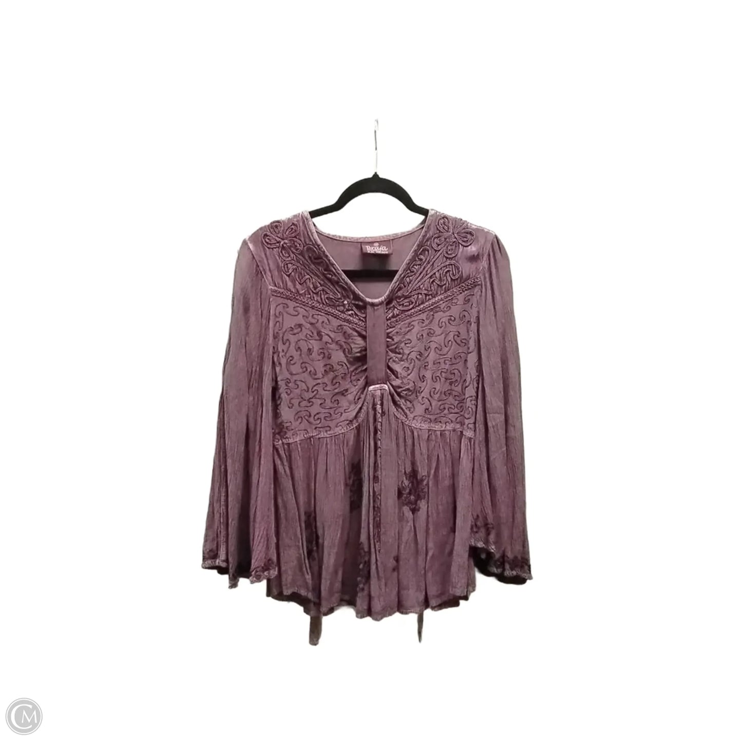 Blouse Long Sleeve By Clothes Mentor In Purple, Size: M