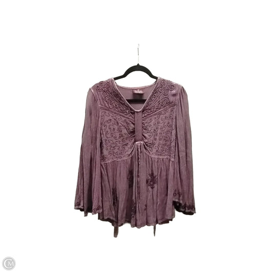 Blouse Long Sleeve By Clothes Mentor In Purple, Size: M
