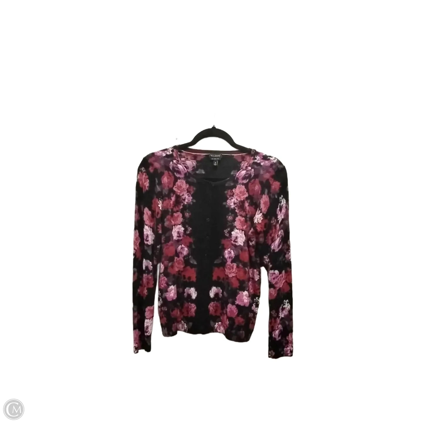 Cardigan By Talbots In Floral Print, Size: M