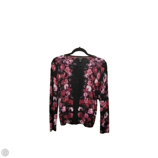 Cardigan By Talbots In Floral Print, Size: M