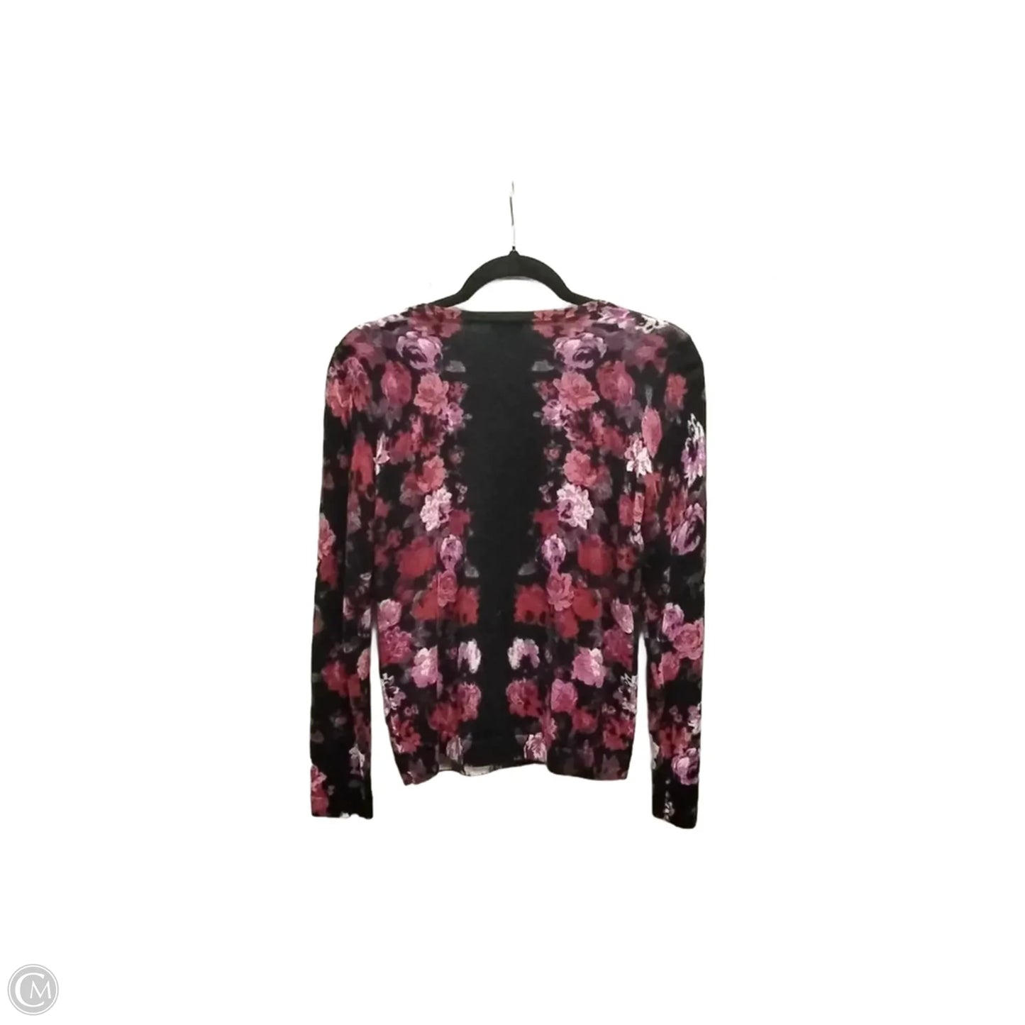 Cardigan By Talbots In Floral Print, Size: M