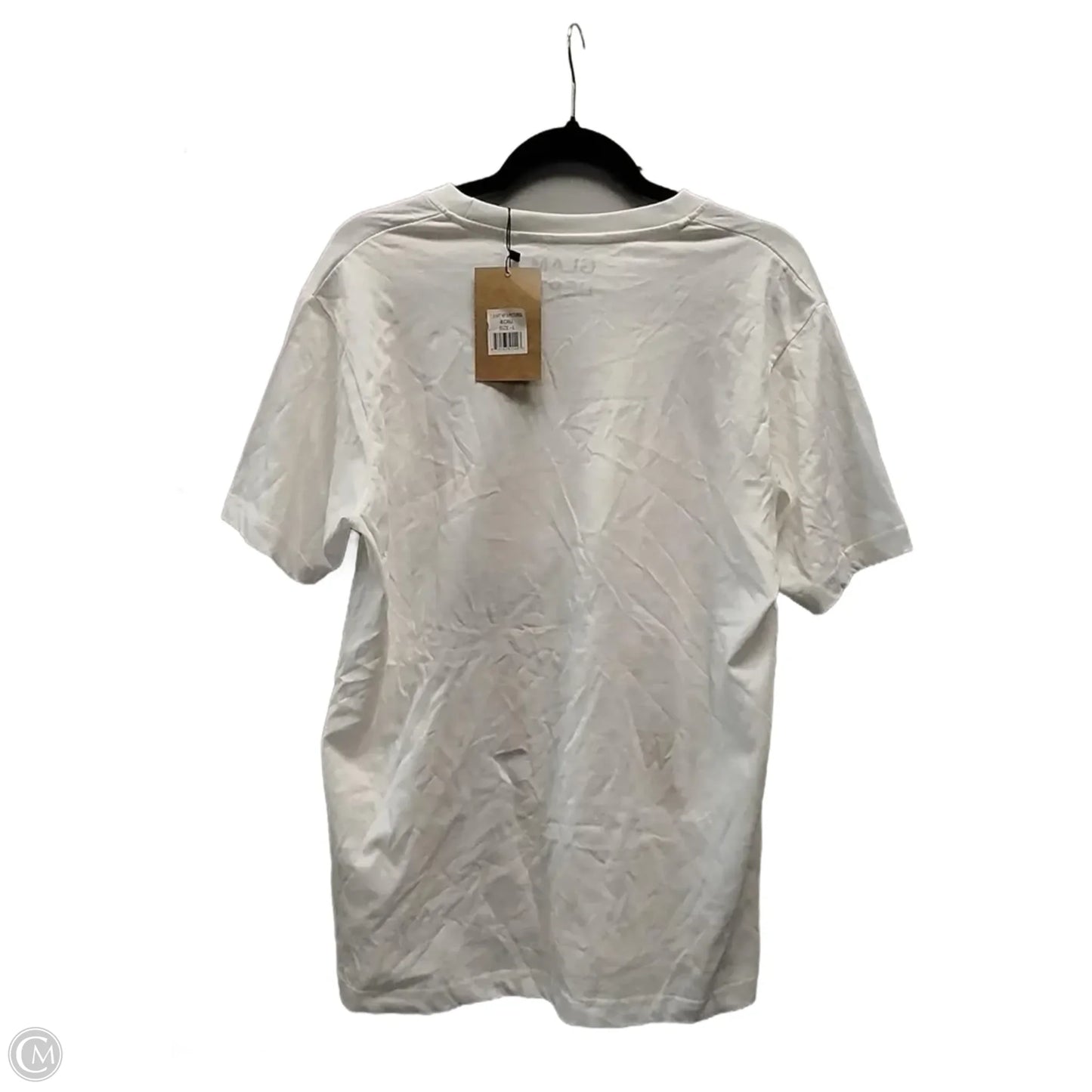 Top Short Sleeve By Glam In White, Size: L