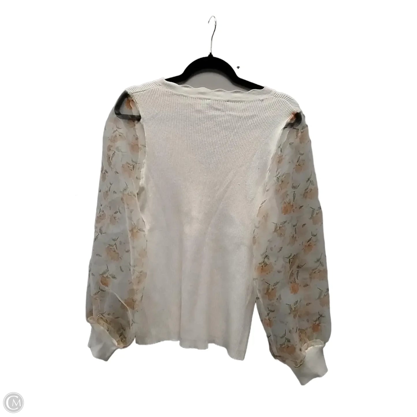 Top Long Sleeve By Sioni In Beige, Size: L