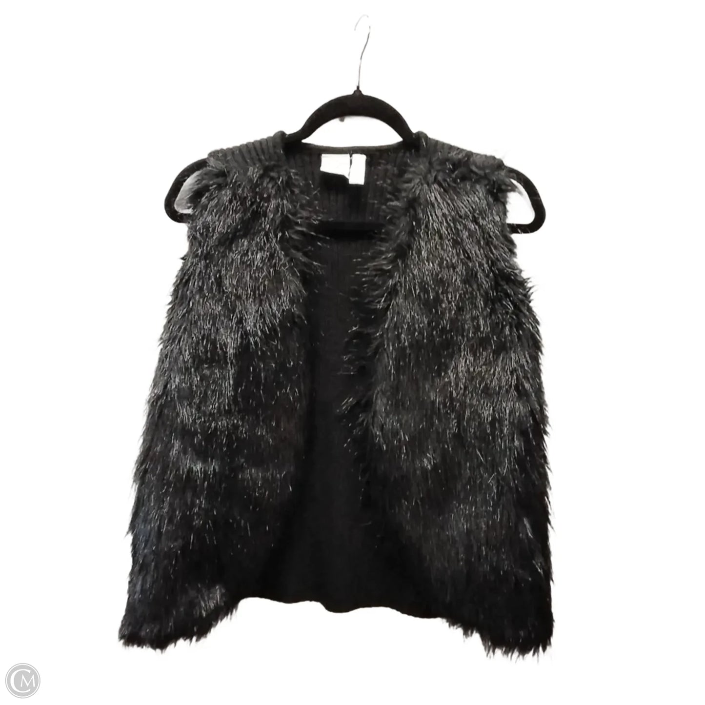 Vest Faux Fur By Clothes Mentor In Black, Size: Xl