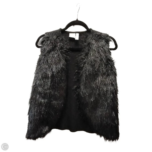 Vest Faux Fur By Clothes Mentor In Black, Size: Xl