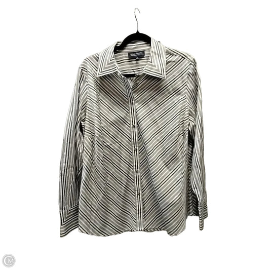 Top Long Sleeve By Jones New York In Striped Pattern, Size: 1x