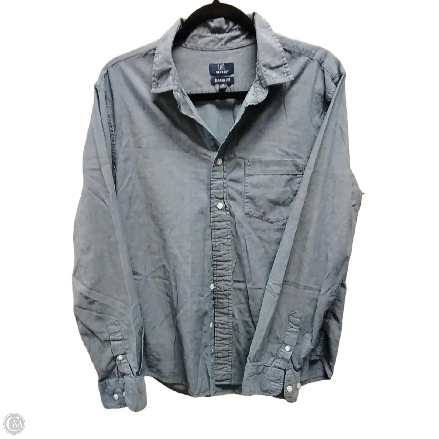 Top Long Sleeve By George In Blue Denim, Size: M