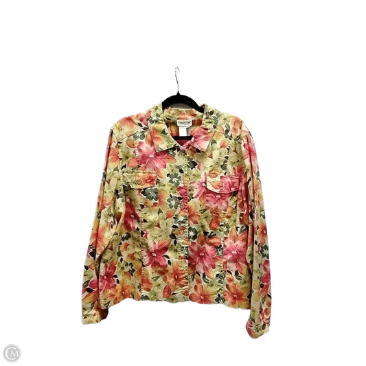 Jacket Denim By Coldwater Creek In Floral Print, Size: Xxl