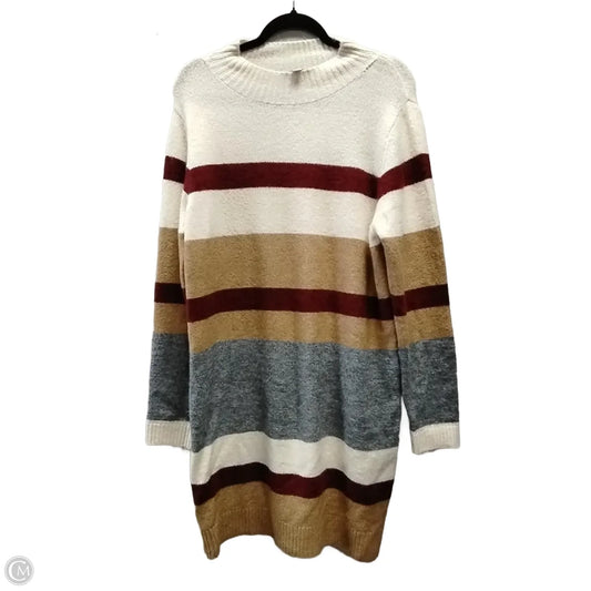 Dress Casual Midi By Clothes Mentor In Striped Pattern, Size: L
