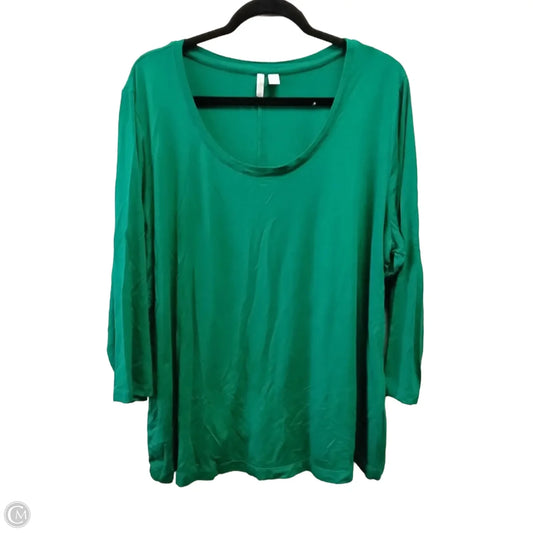 Top Long Sleeve By Cato In Green, Size: 2x