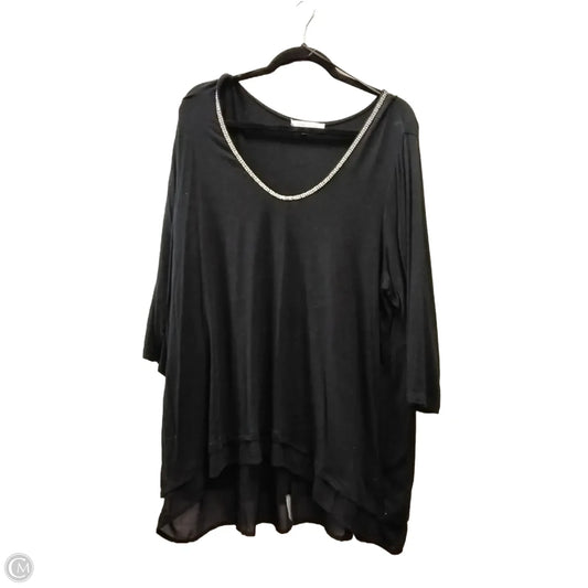 Top Long Sleeve By Rose And Olive In Black, Size: 2x