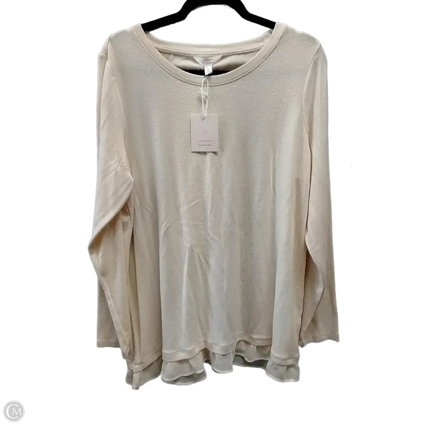 Top Long Sleeve By Lc Lauren Conrad In Cream, Size: Xl