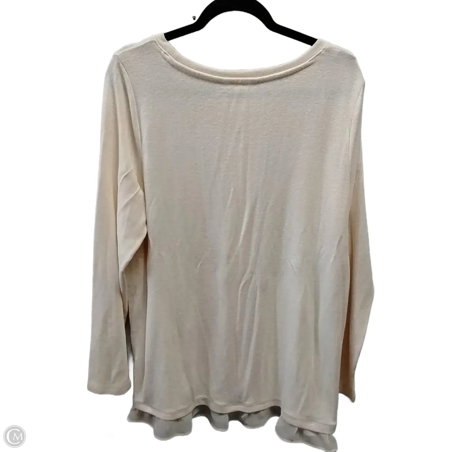 Top Long Sleeve By Lc Lauren Conrad In Cream, Size: Xl