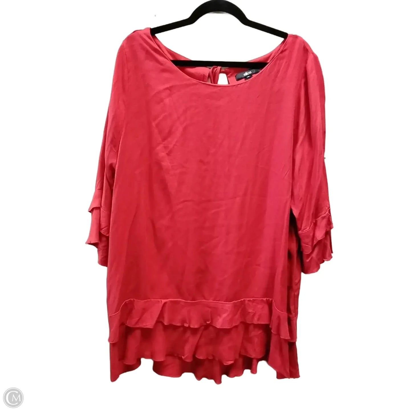 Top Long Sleeve By Ellos In Red, Size: 2x