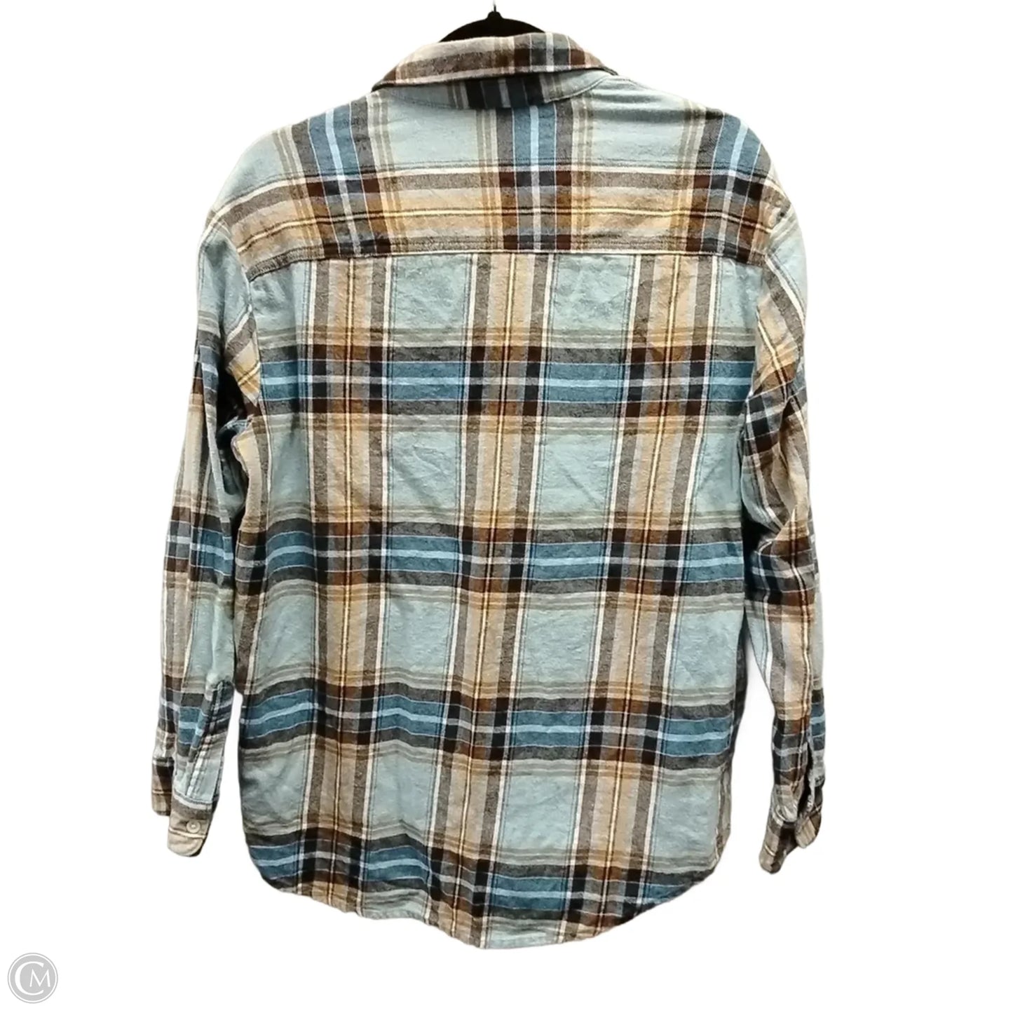 Top Long Sleeve By Old Navy In Plaid Pattern, Size: M
