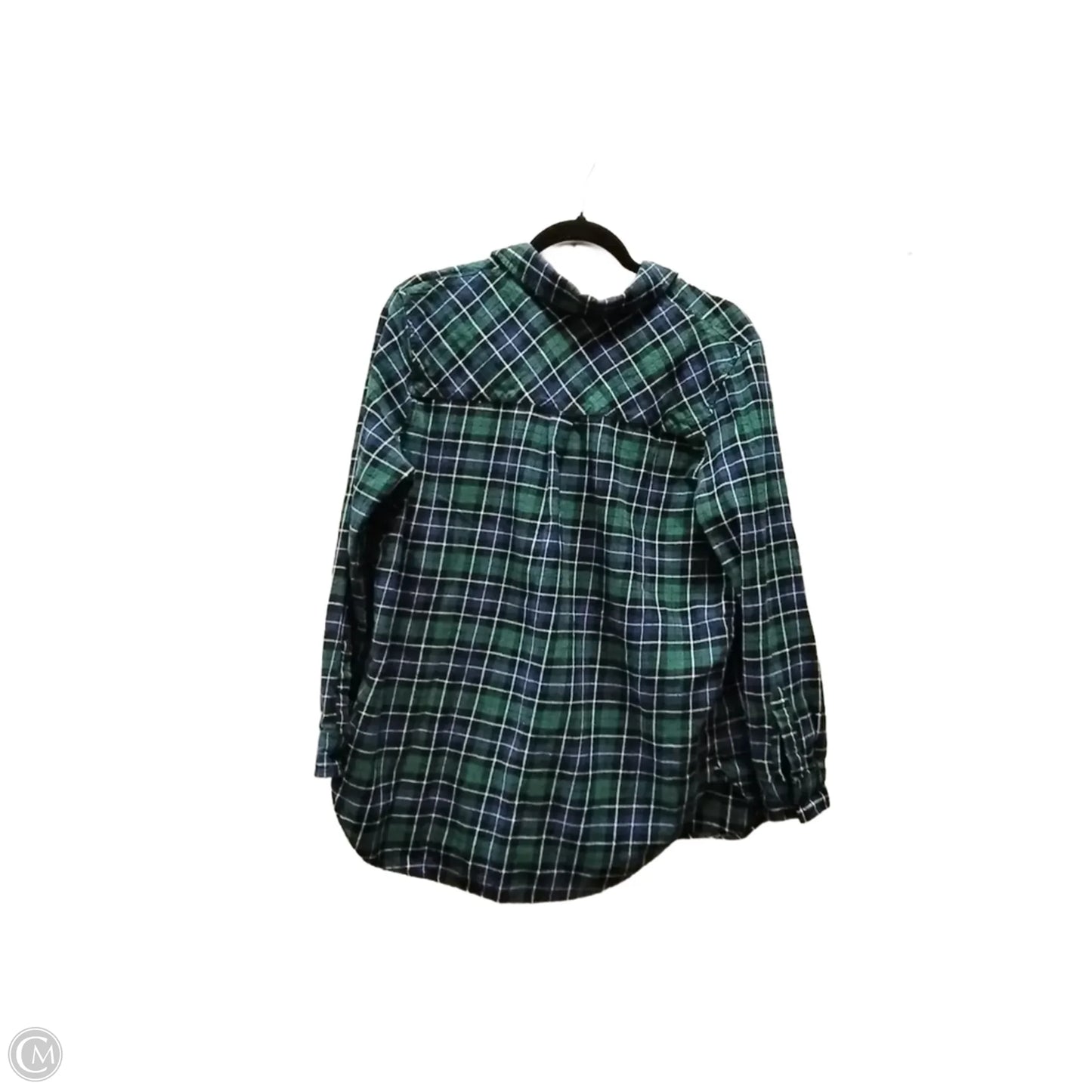 Top Long Sleeve By Gap In Plaid Pattern, Size: M