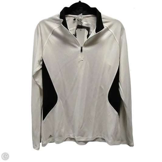 Athletic Jacket By Adidas In White, Size: M
