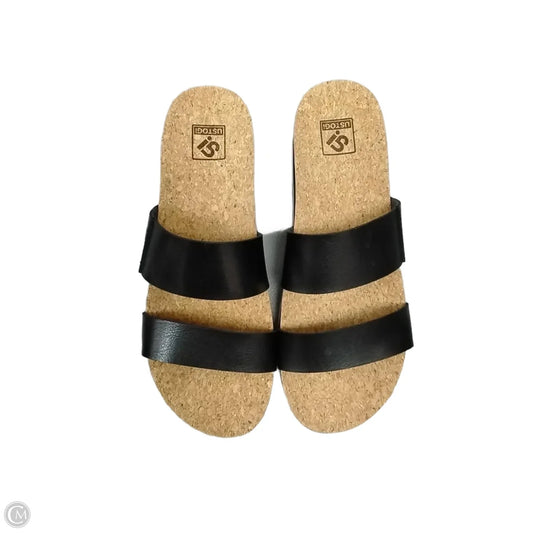 Sandals Flats By Clothes Mentor In Black, Size: 9.5