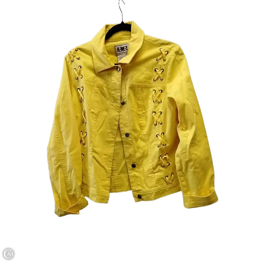 Jacket Denim By Clothes Mentor In Yellow, Size: L